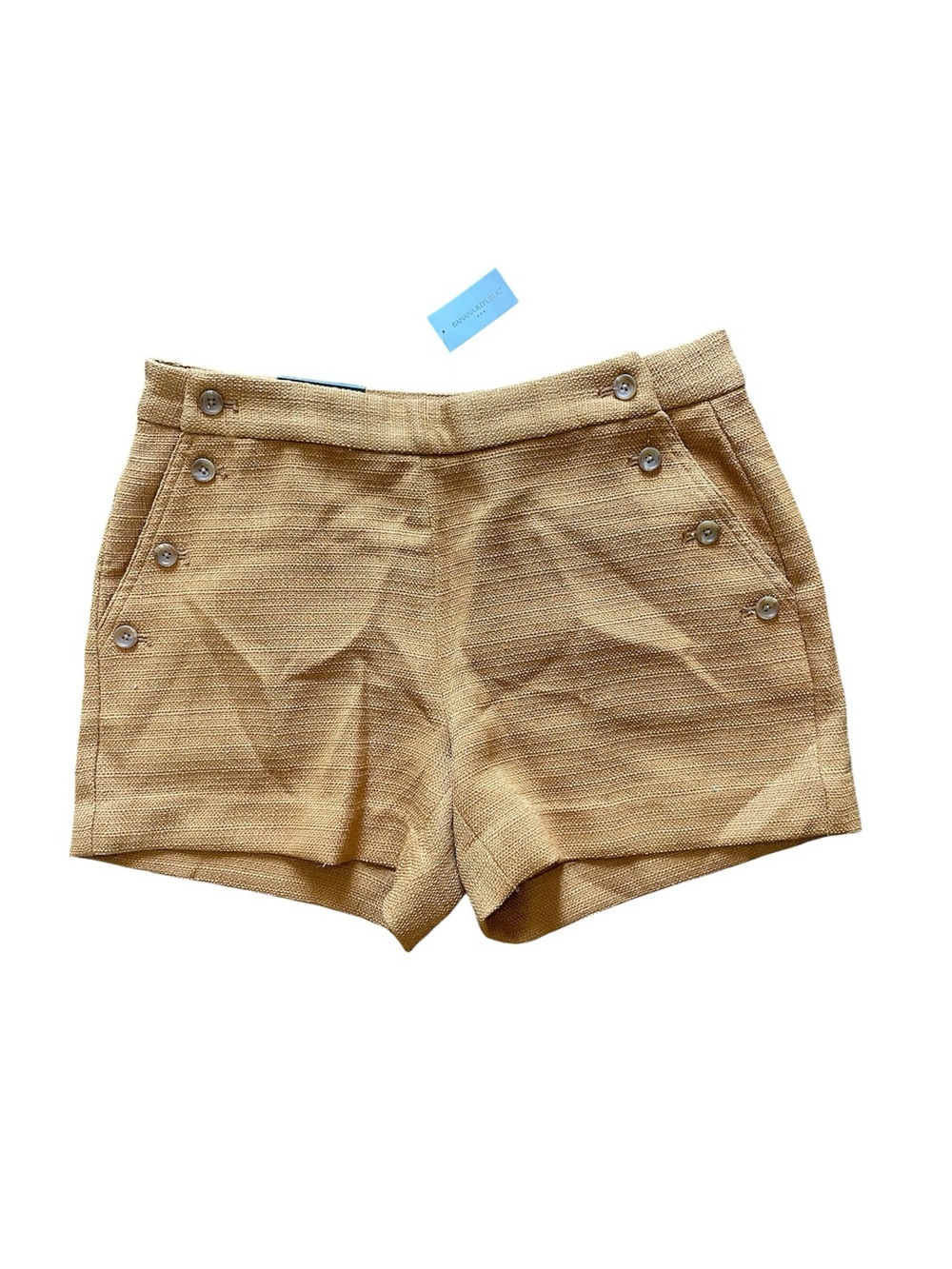New with Tags Banana Republic Tan Textured Sailor-Button Shorts NWT